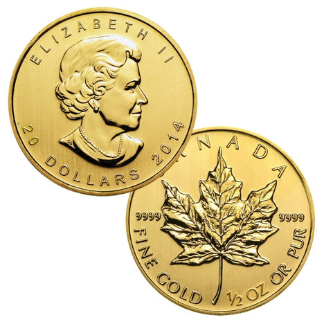.9999 1/2 Ounce Gold Canadian Maple Leaf