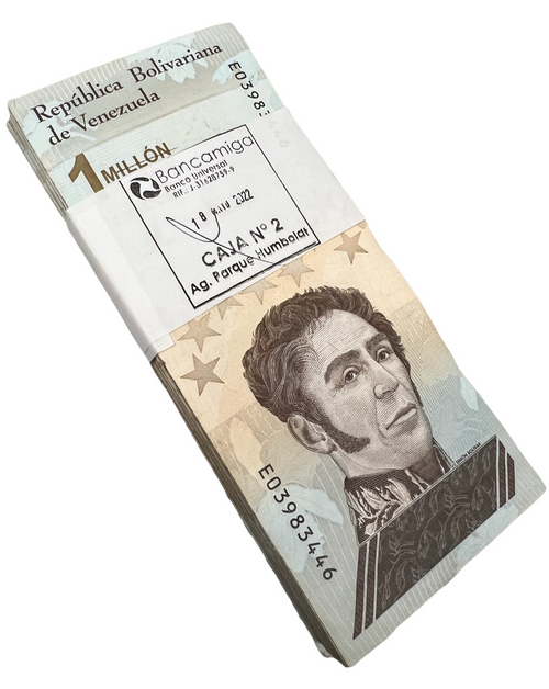 Lot Of 20 Venezuela 1 Million Bolivar Soberano Banknotes – 2020, Circulated Currency 7 thumbnail image