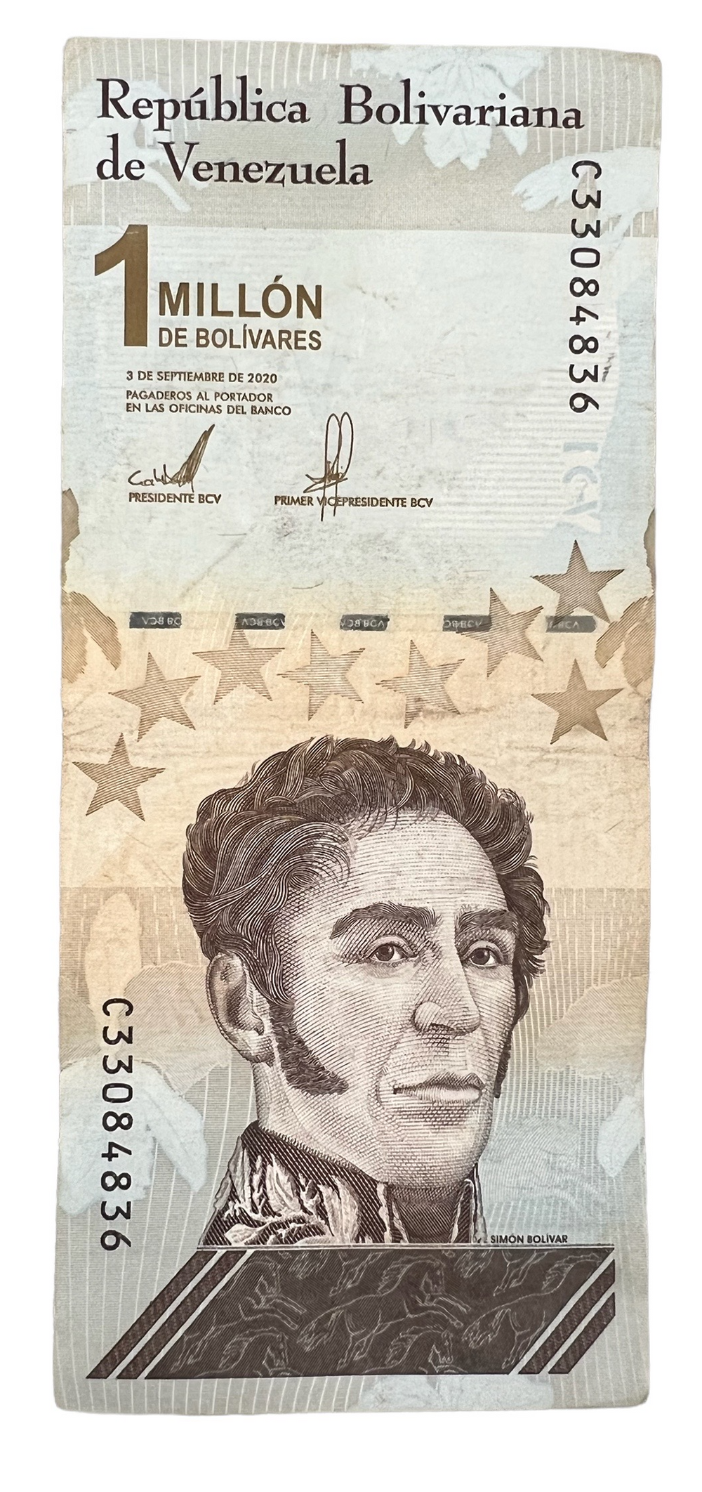 Venz Token 1,000,000 (One Million) Venezuela Bolivar Soberano Banknote DATED 2020