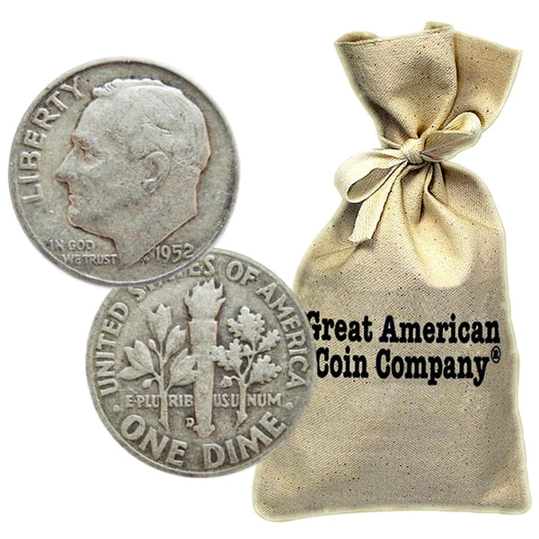 Bag of $50 Face 90% Silver Roosevelt Dimes Circulated | Great