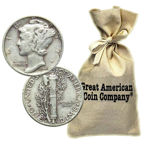 Bag of 90% Silver Mercury Dimes $50 Face Circulated