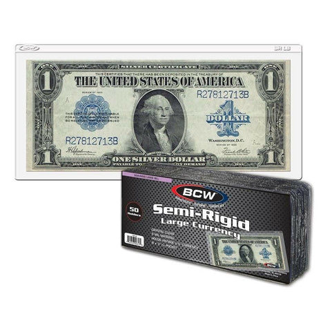 Large Deluxe BCW Regular Semi-Rigid Currency Banknote Holder