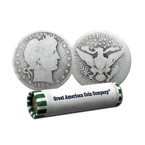 Roll of 40 - 90% Silver Barber Quarters $10 Face Circulated