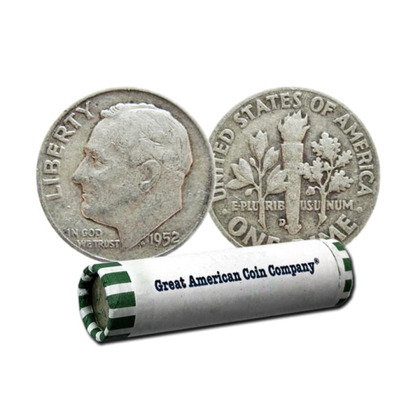 Roll of 50 - 90% Silver Roosevelt Dimes Circulated | Great