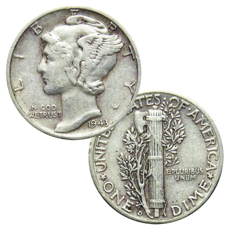Set of 10 - 90% Silver Mercury Dimes (EF/XF)