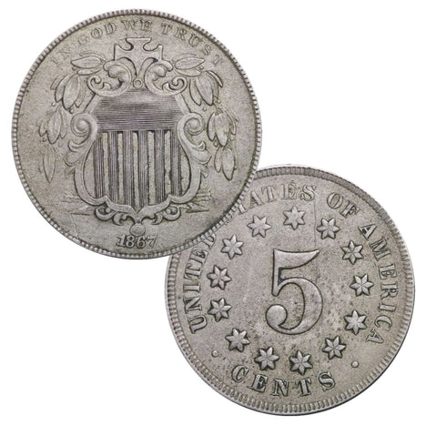 Shield Nickel Circulated Condition Mixed Dates