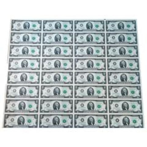 Uncut Sheet of 32 USA $2 Bills - 2009 Series – Great American Coin