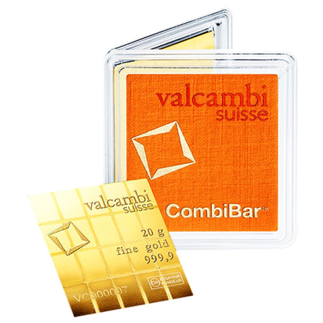 Valcambi Suisse 20 Gram Gold 99.99% CombiBar Individual Mini Bars