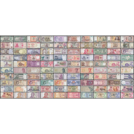 World Currency - Uncirculated Banknote Set - Lot of 100