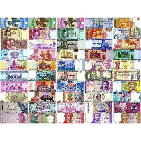World Currency - Uncirculated Banknote Set - Lot of 50